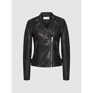 NWT Reiss Tallis Leather Biker Jacket – Size 2, Black